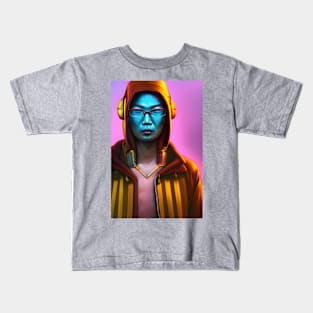 Cyberpunk Asian man Kids T-Shirt